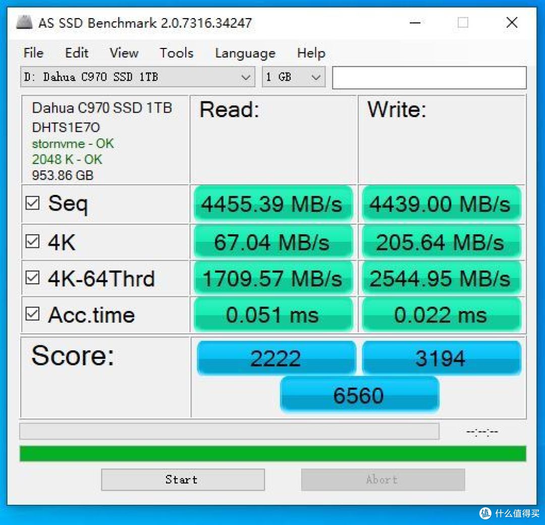 AS SSD Benchmark 1GB