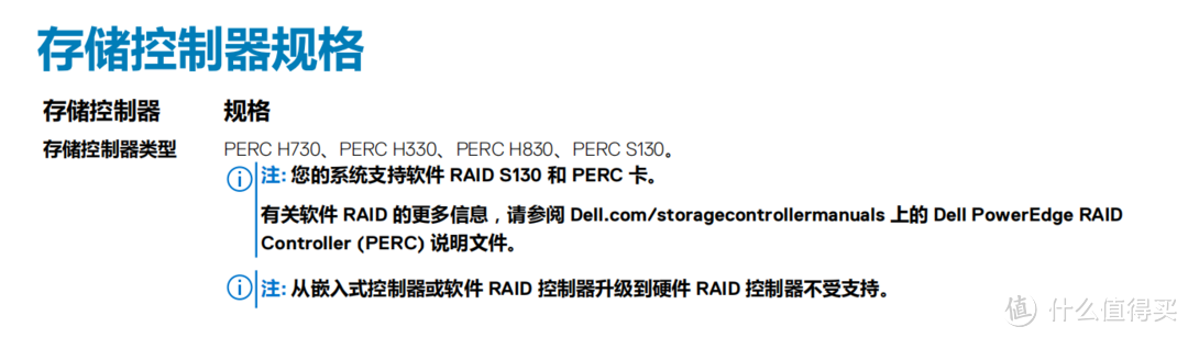 阵列卡支持H330(无缓存)，H730（1G缓存）H730P(2G缓存)H830（连接外部存储），阵列卡可以做RAID0.1.5.10，有效保证了数据安全，额外购卡也是一笔费用，如果又想做RAID1，又不想买卡时，主板集成S130阵列卡则派上了用场