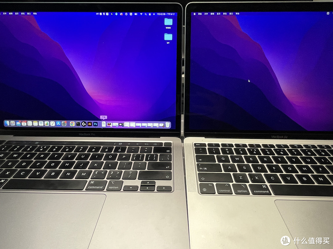 M1版MacBook Pro与MacBook Air屏幕效果