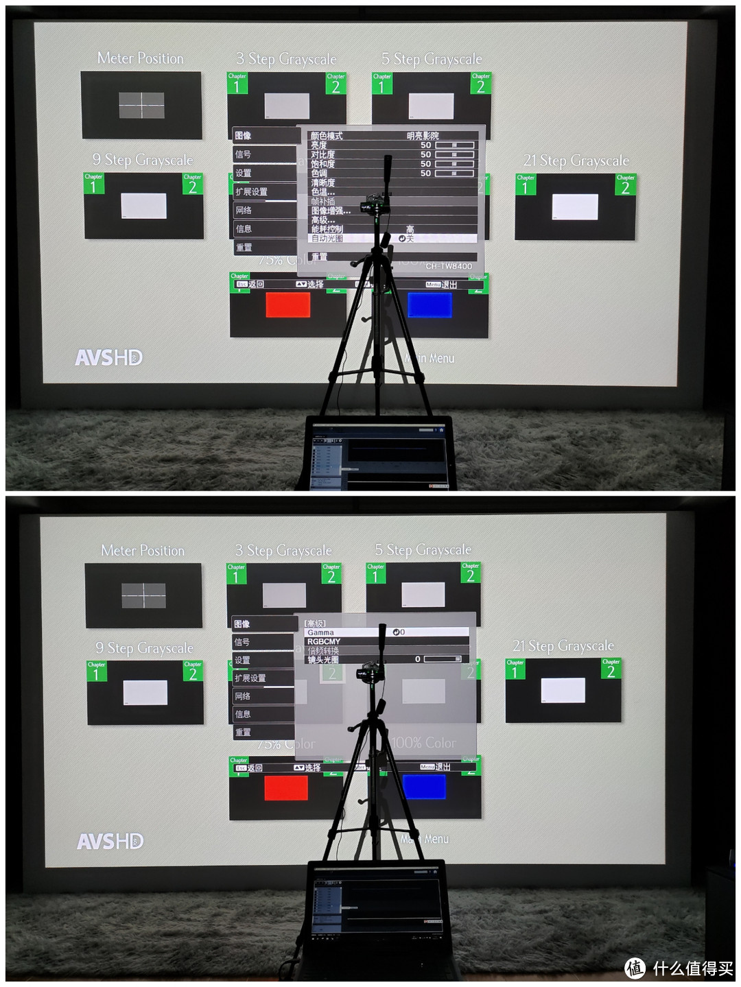 ▲将TW8400图像参数全部重置为出厂参数，关闭自动光圈避免影响实测值