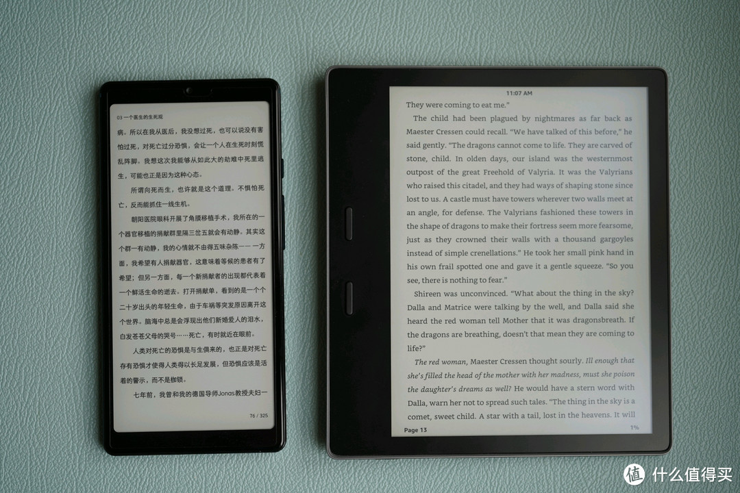 海信Touch的显示效果在Kindle Oasis 3对比下相形见绌
