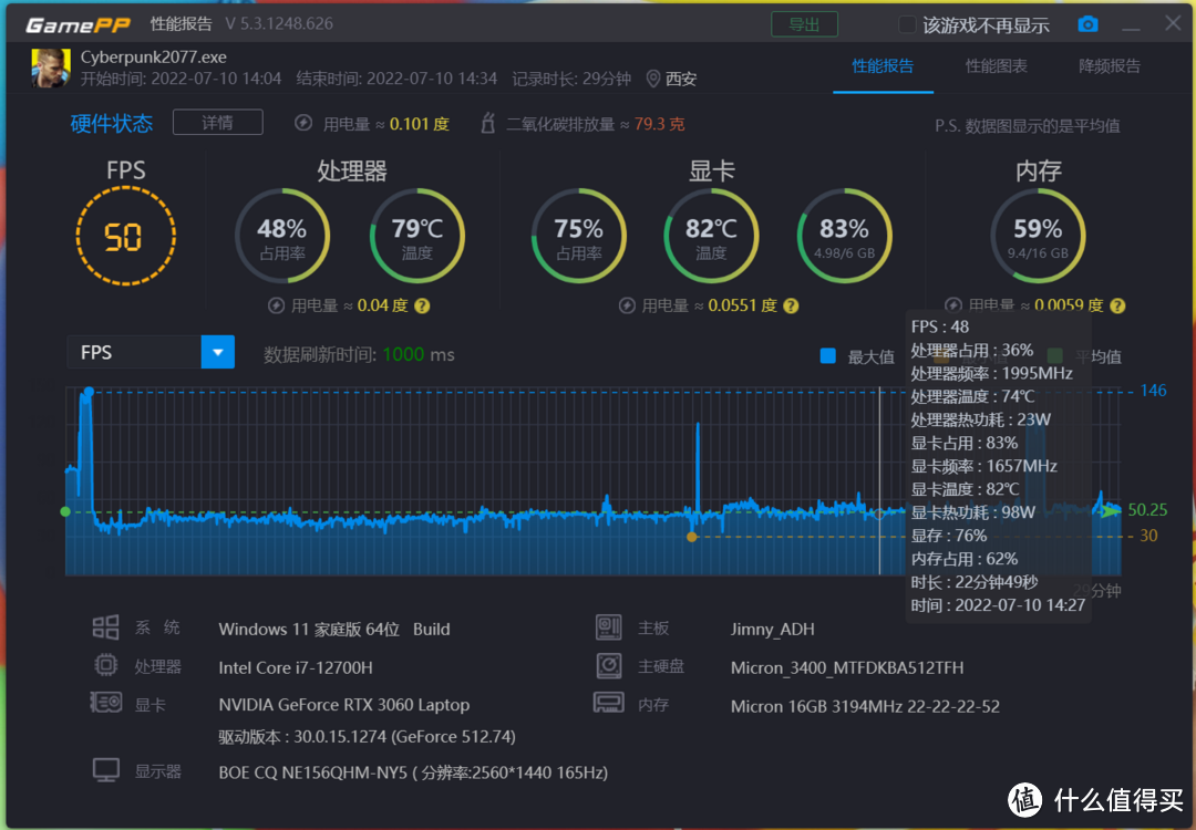 高功率RTX3060，宏碁暗影骑士·擎2022版拆解评测：性能追平台式机