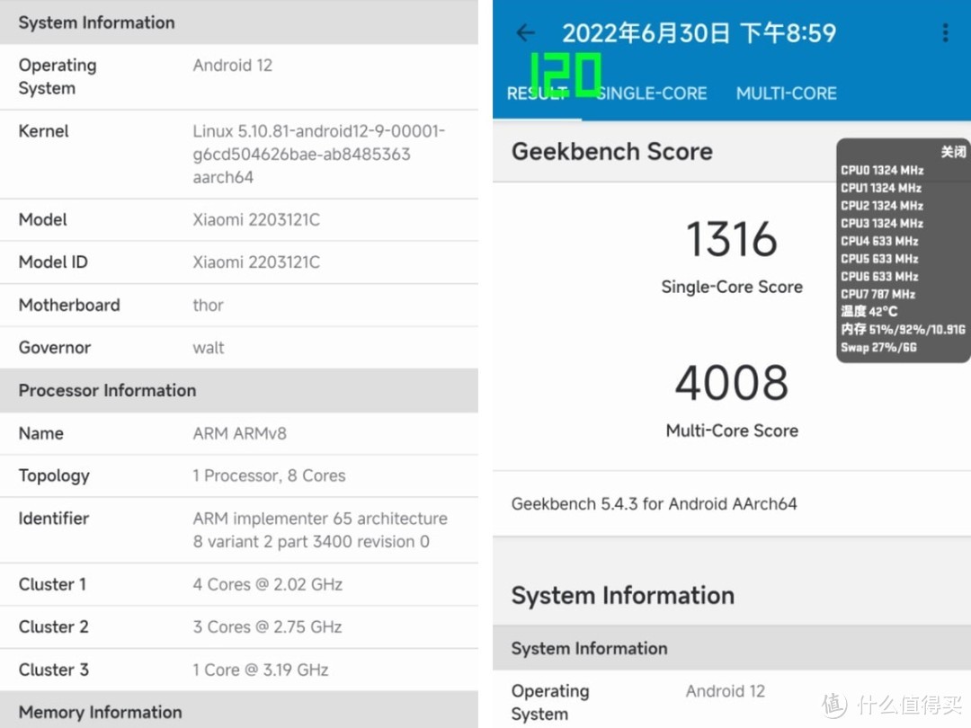 GeekBench5 跑分