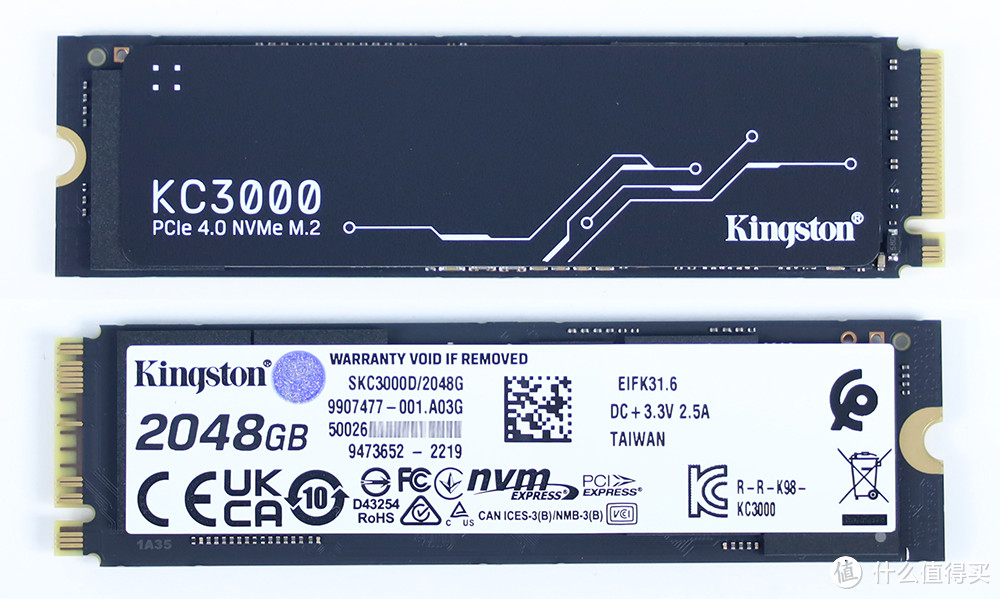 金士顿 KC3000 PCIe4.0 M.2(2TB) 固态 外观/设计①
