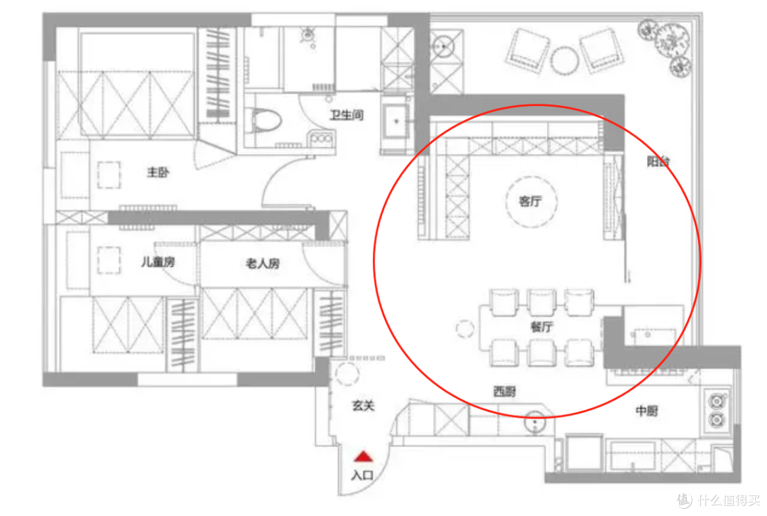 砸掉电视墙改成中岛台，摒弃沙发和茶几，“去客厅化”实在太爽了