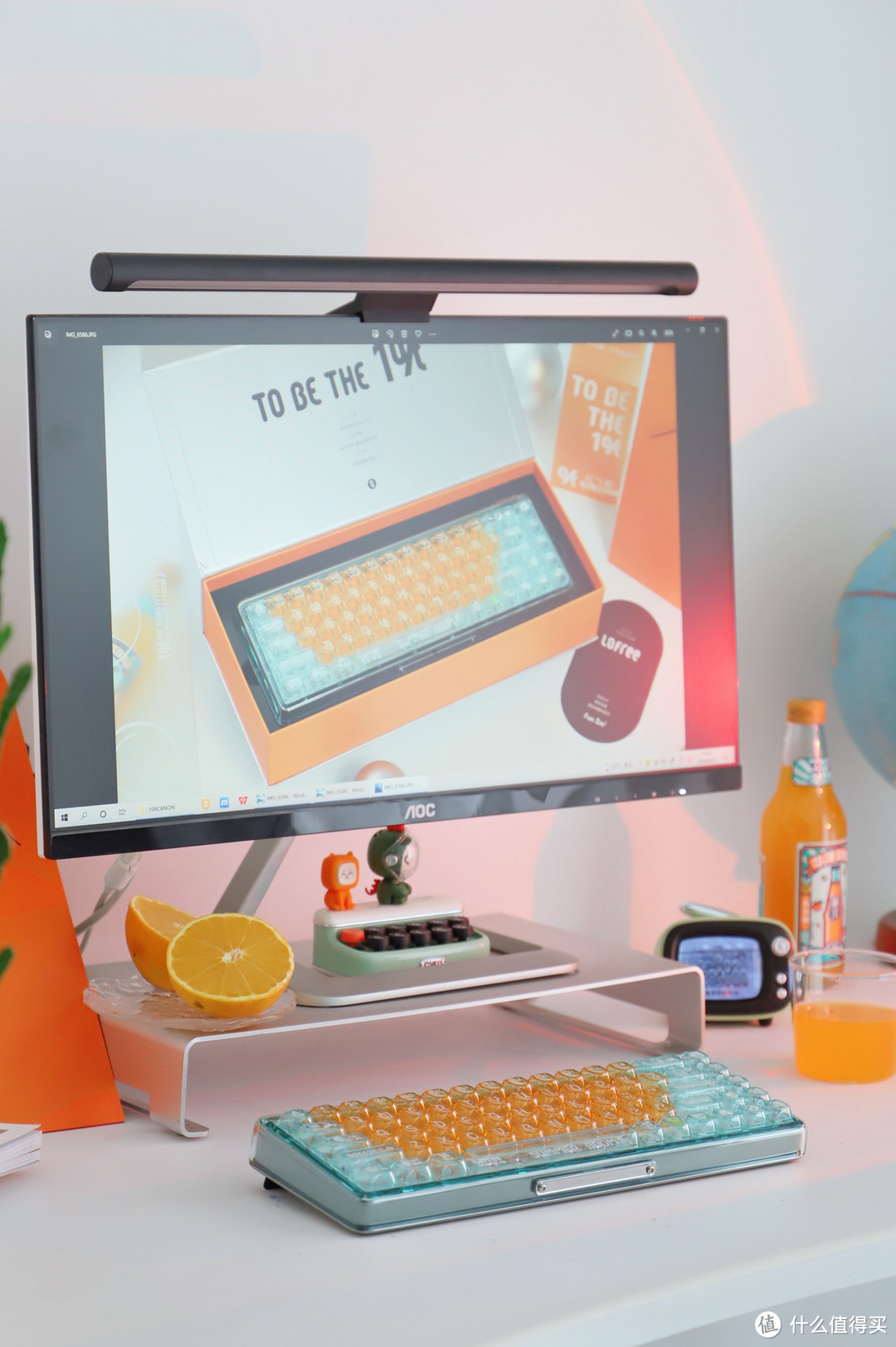 洛斐1%元气橙透明机械键盘，元气满满、精彩“橙”现
