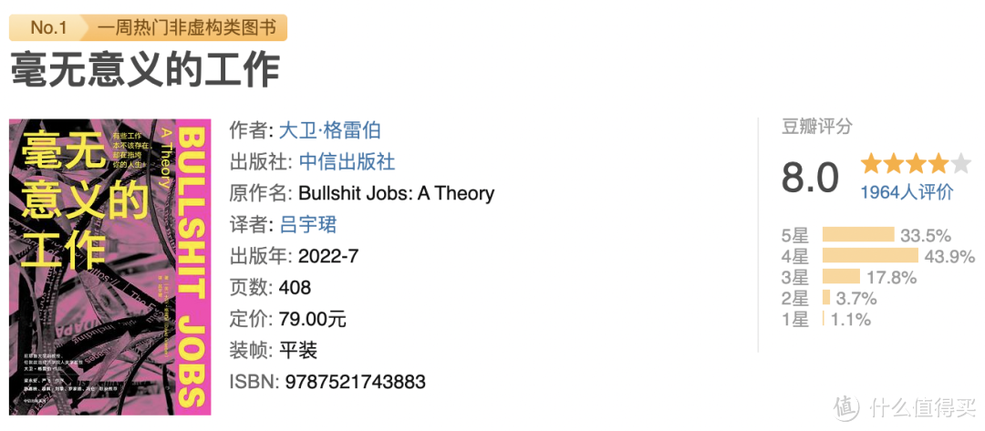 豆瓣8.0,《毫无意义的工作》，这本书对我冲击最大！太猛了！