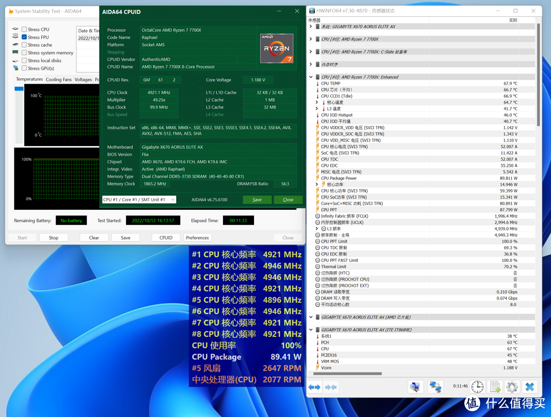 锐龙7 7700X+X670 AORUS ELITE AX小雕AX上手体验,一键节能立降功耗和温度