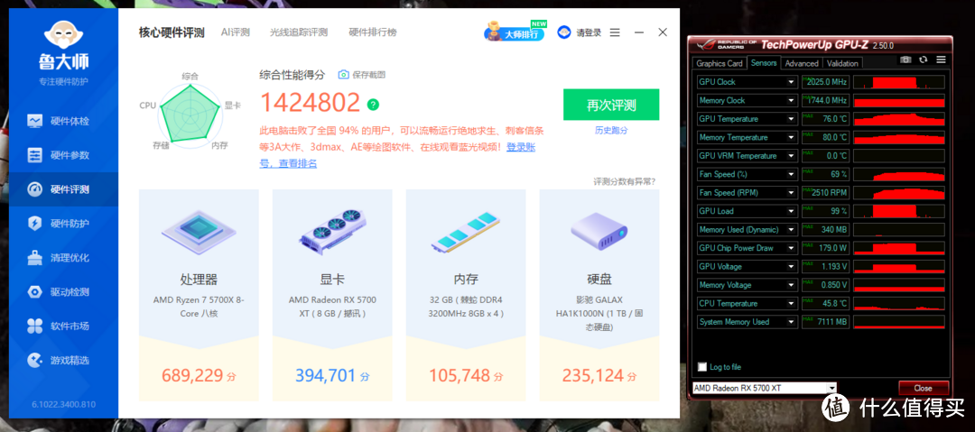 RX6600相形见拙？666元下山撼讯RX5700XT矿渣显卡装机测试，2K性能温度功耗详细参考