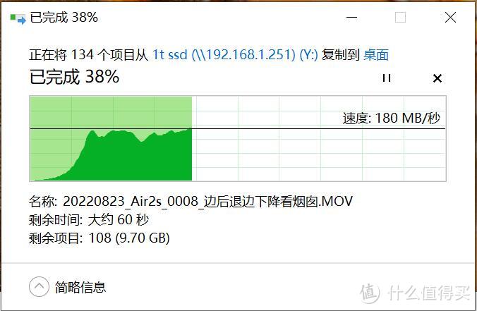 通过2.5G外置网卡的读取速度