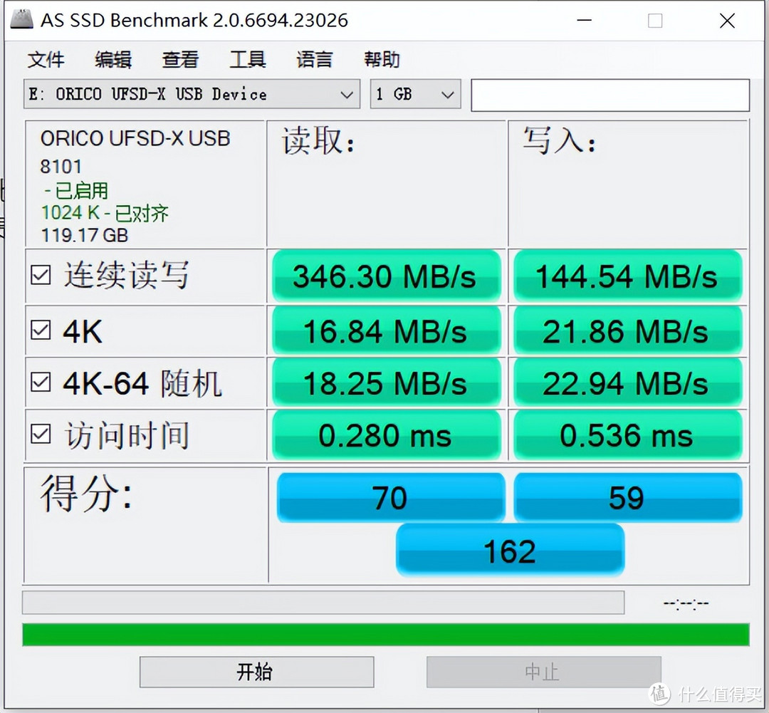 全程不掉速，1G仅需3秒，UFSD-X快闪U盘测试