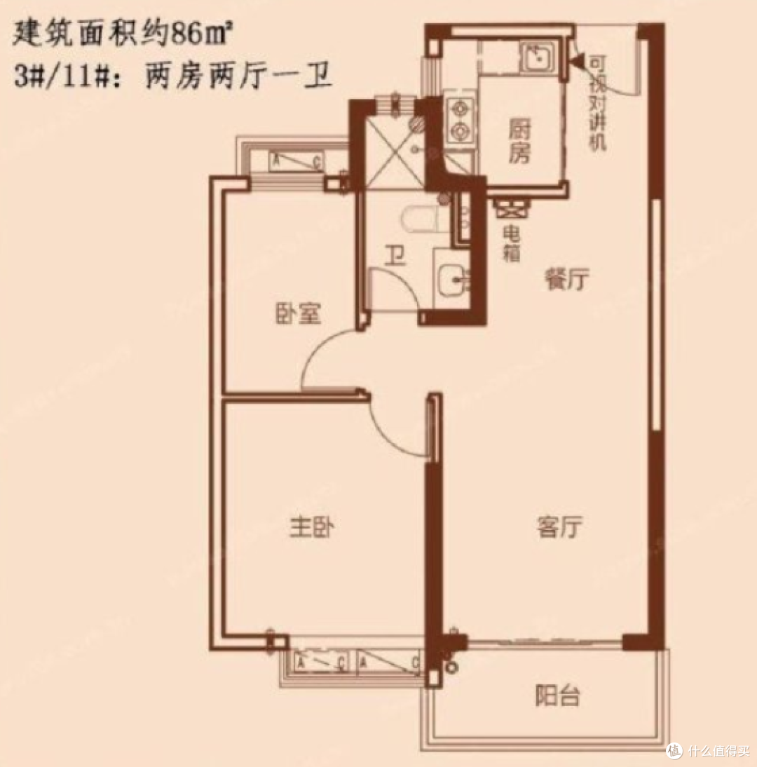 晒晒刚入手的恒大精装房,86㎡两室两厅,买点家具就可以出租了