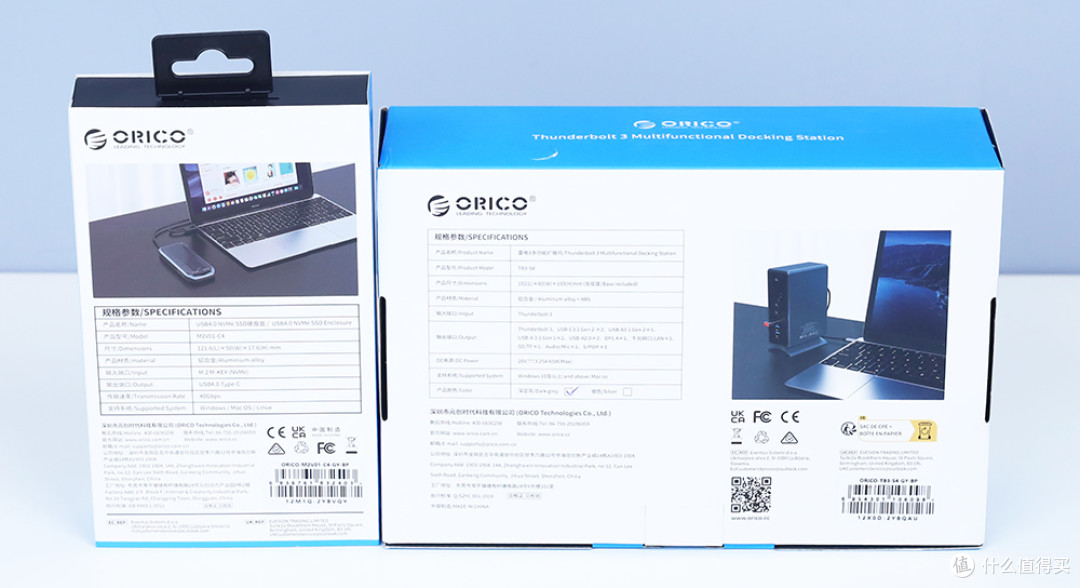 奥睿科(ORICO) M2V01-C4移动硬盘盒 / TB3-S4雷电3扩展坞 外包装②