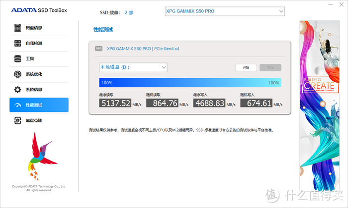 大容量高性价比——XPG 翼龙 S50Pro 2000GB PCIe4.0 SSD 开箱简测