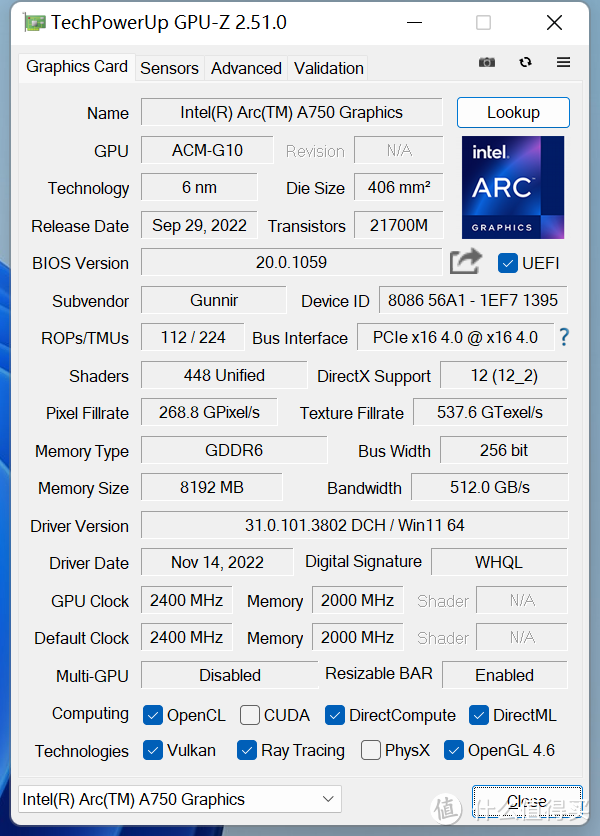 独显市场迎来三足鼎立 蓝戟Intel ARC A750 Photon 8G OC显卡评测