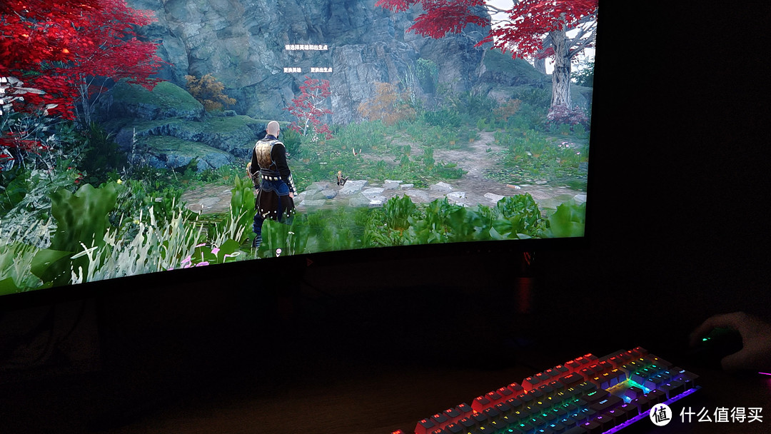 曲面屏比直面屏带来更广的可视角度和沉浸感，玩游戏的时候代入感很强