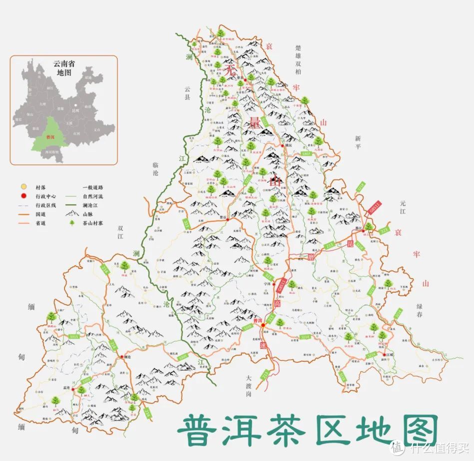 普洱茶区域划分地图图片