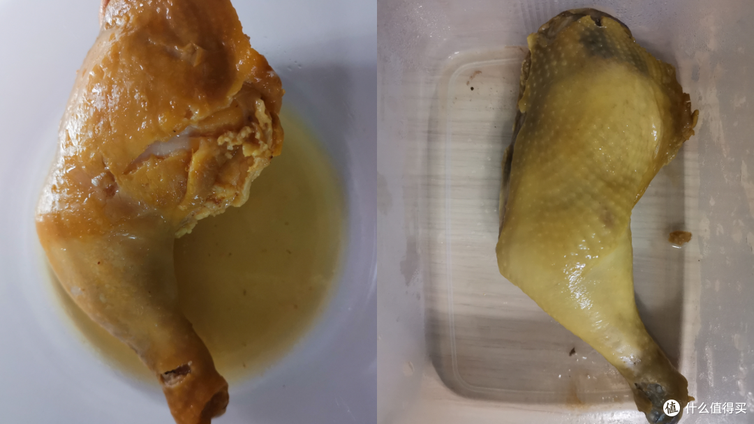 左边是蒸锅加热，右边是微波加热