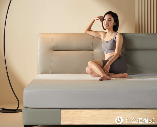 床也能有这么高的颜值,8H这款真皮软床太好看了