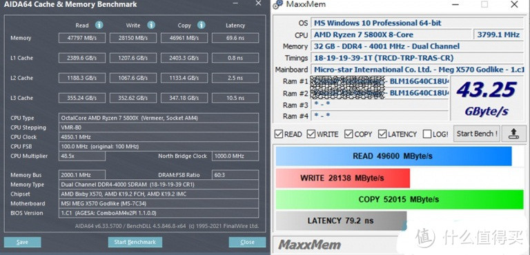 DDR4-4000在各方面的成绩都略逊Lancer DDR5一筹。