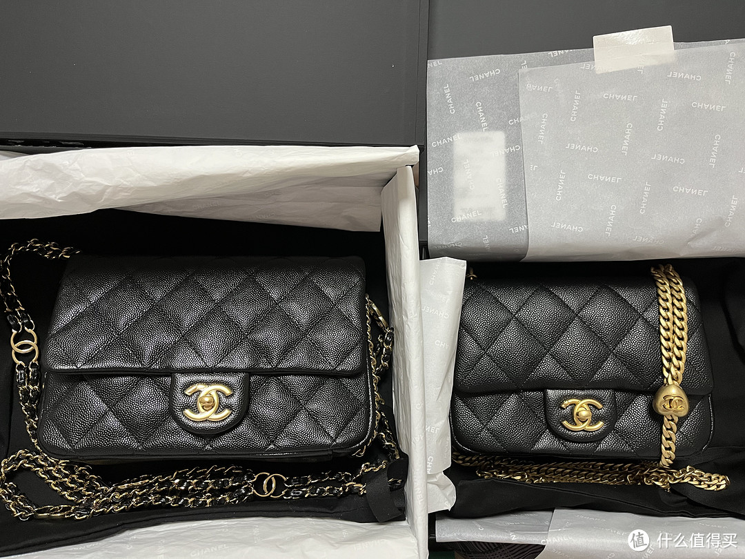 chanel23p爱心调节扣方胖子和23c荔枝牛皮大mini