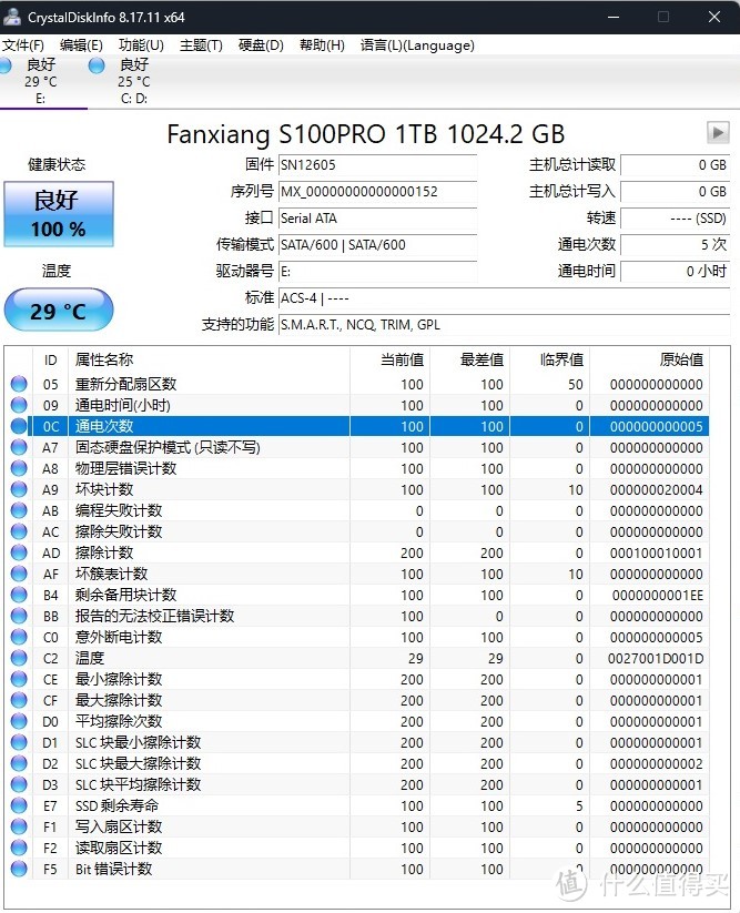 长江存储初体验——梵想S100PRO 1TB SATA3.0