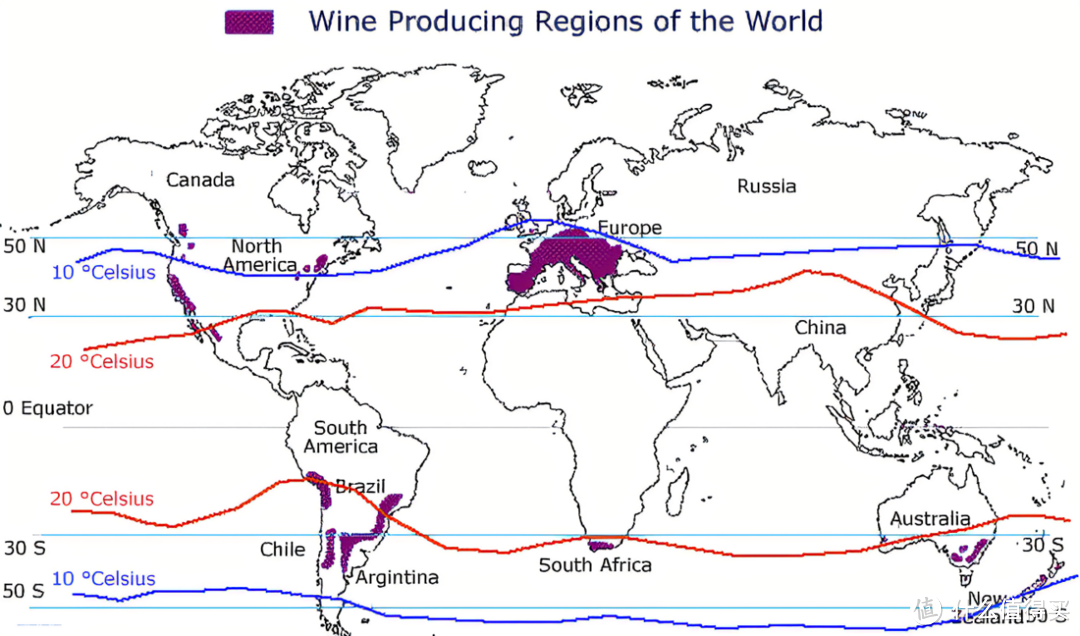 世界葡萄酒产区地图