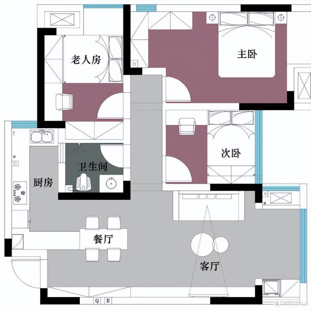 简单利落的设计,没有复杂的堆砌!80㎡新房,氛围真让人羡慕