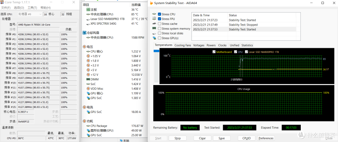20L纯生产力主机搭建：7950x+华擎B650M PG Riptide黑潮风暴+雷克沙 ARES D5 6000 2*16GB+NM800Pro