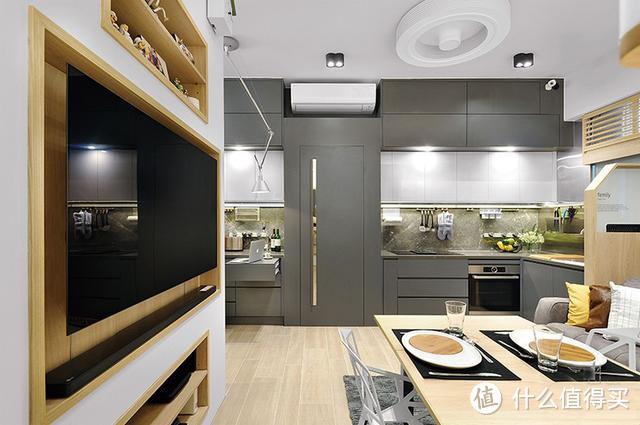 开放式厨房，伸缩式餐桌，香港58平豪宅井然有序，全屋设计太实用