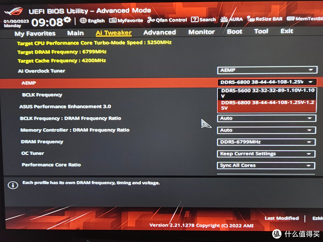 ASUS AEMP 相当好用，直接读到6800的参数，直接采用