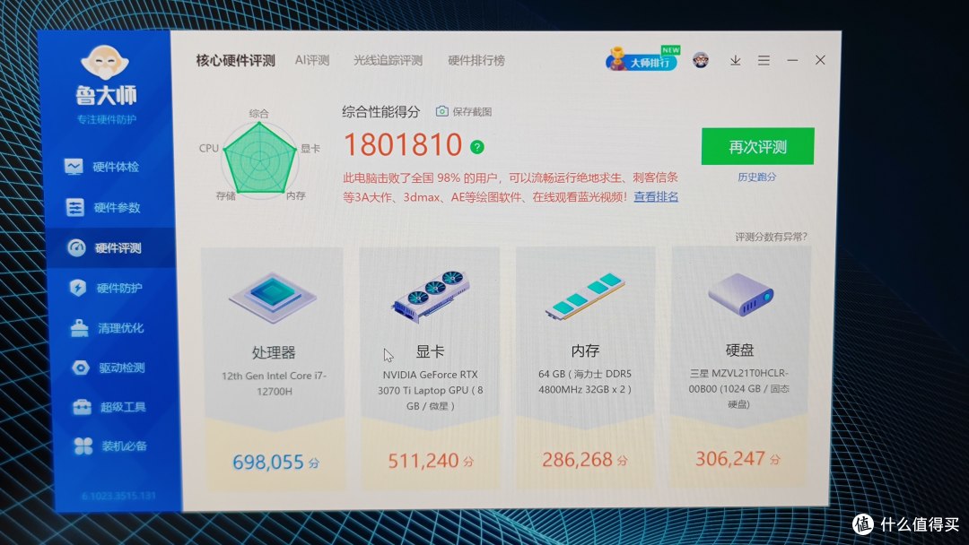 64G内存跑分180W