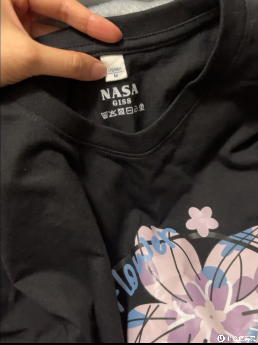 NASA GISS官方短袖t恤男纯棉oversize情侣款ins上衣潮牌夏季宽松卡通体恤衫 黑色 L体重130-150斤