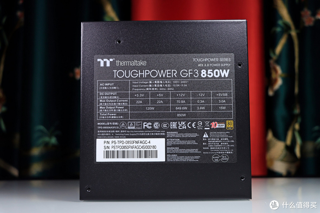 支持 RTX4070Ti ！Tt 钢影 Toughpower GF3 850W 电源