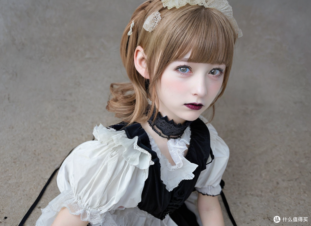 眼妆哥特洛丽塔妆容的重点在于眼妆,通常采用大面积的黑色和暗色调