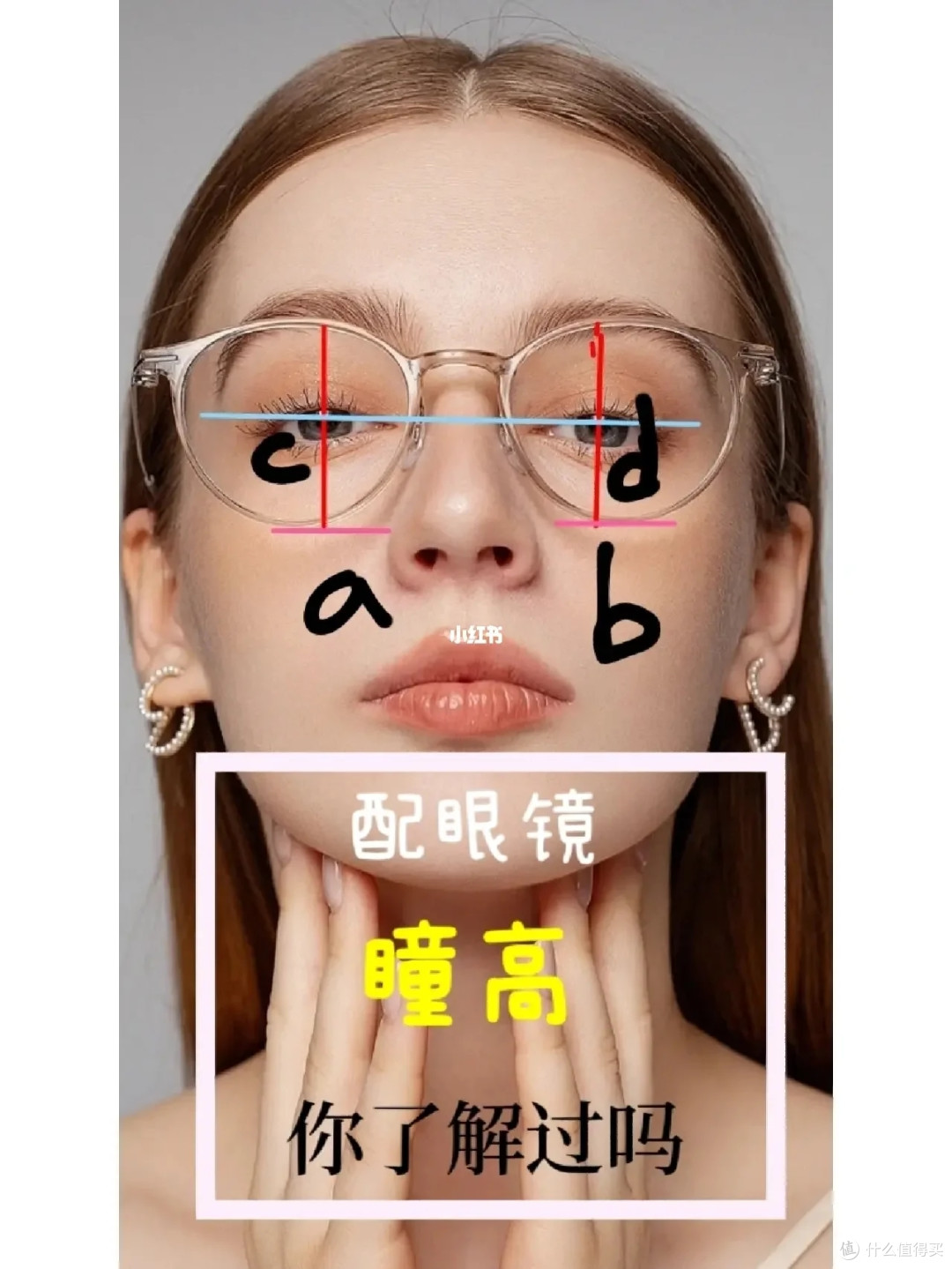 cd是瞳距,ac和bd是左右瞳高