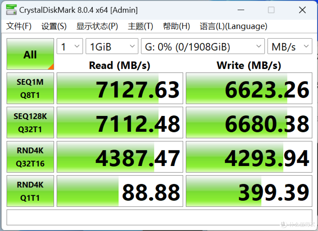 爱国者P7000z & 阿斯加德An4+,及M.2不同插槽的速度比较