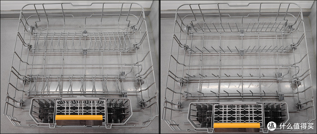 ▲慧曼I3的下层碗栏，分3个区域可以分别灵活调节转换为碗碟架