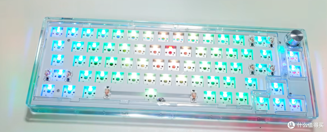 黑吉蛇DK T66 v2 白蓝三模机械键盘