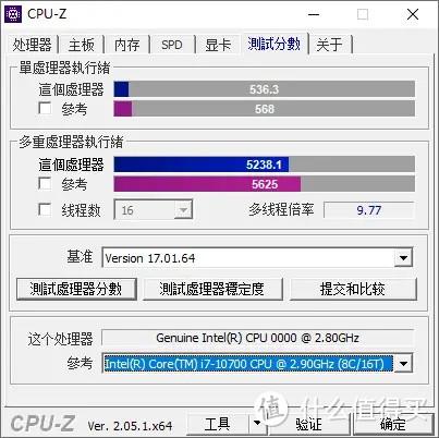 CPU-Z_测试分数（默频）