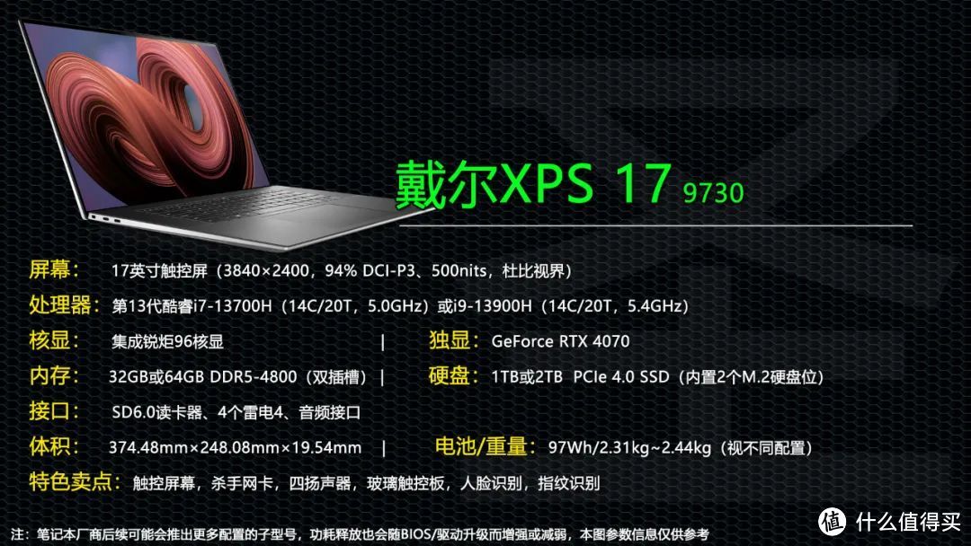 4K触控屏 超薄旗舰创作本 戴尔XPS 17 9730是否值得选？