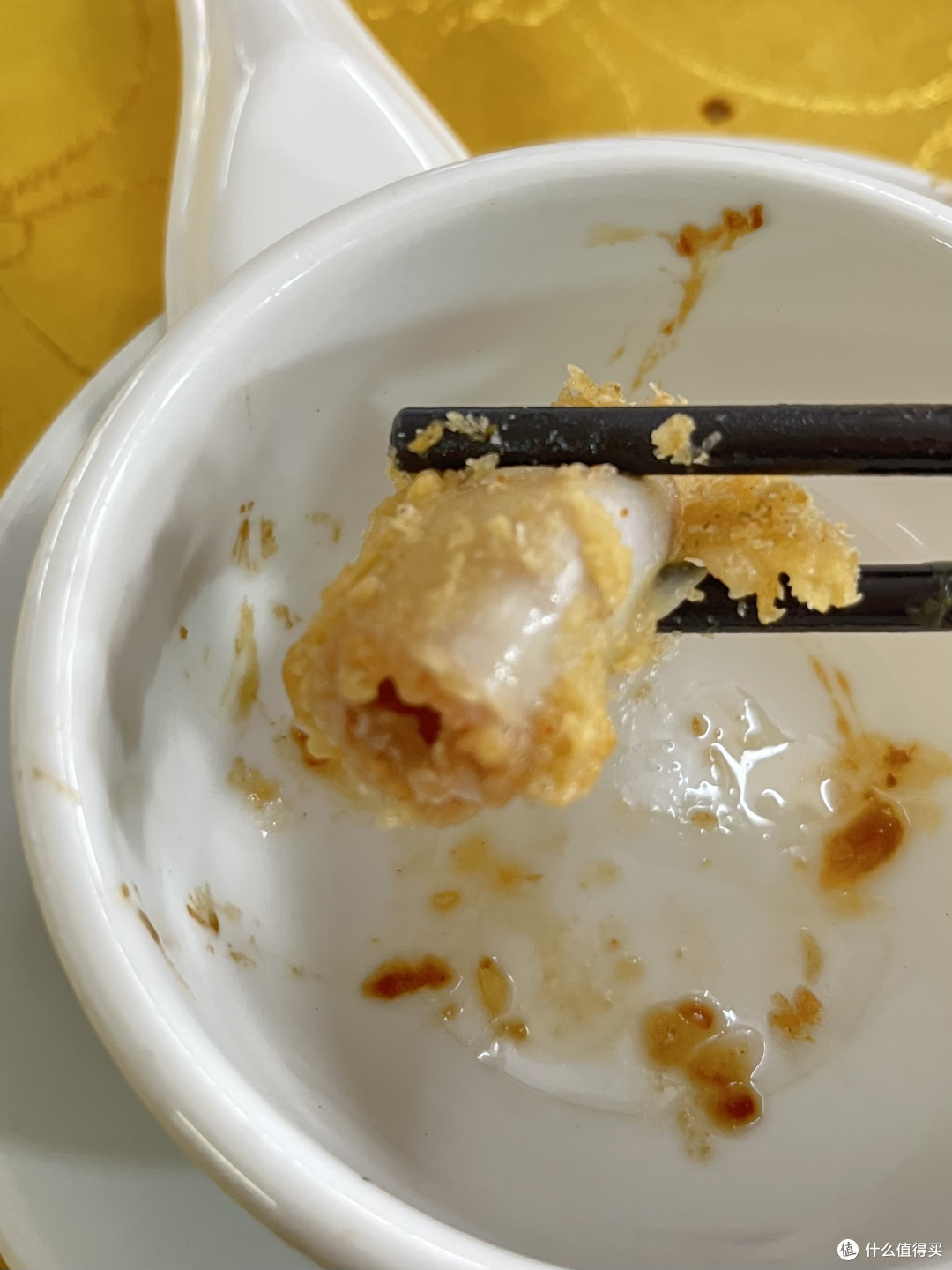 ⬆️推开外层的面包糠,看到都是洁白的竹肠⬆️