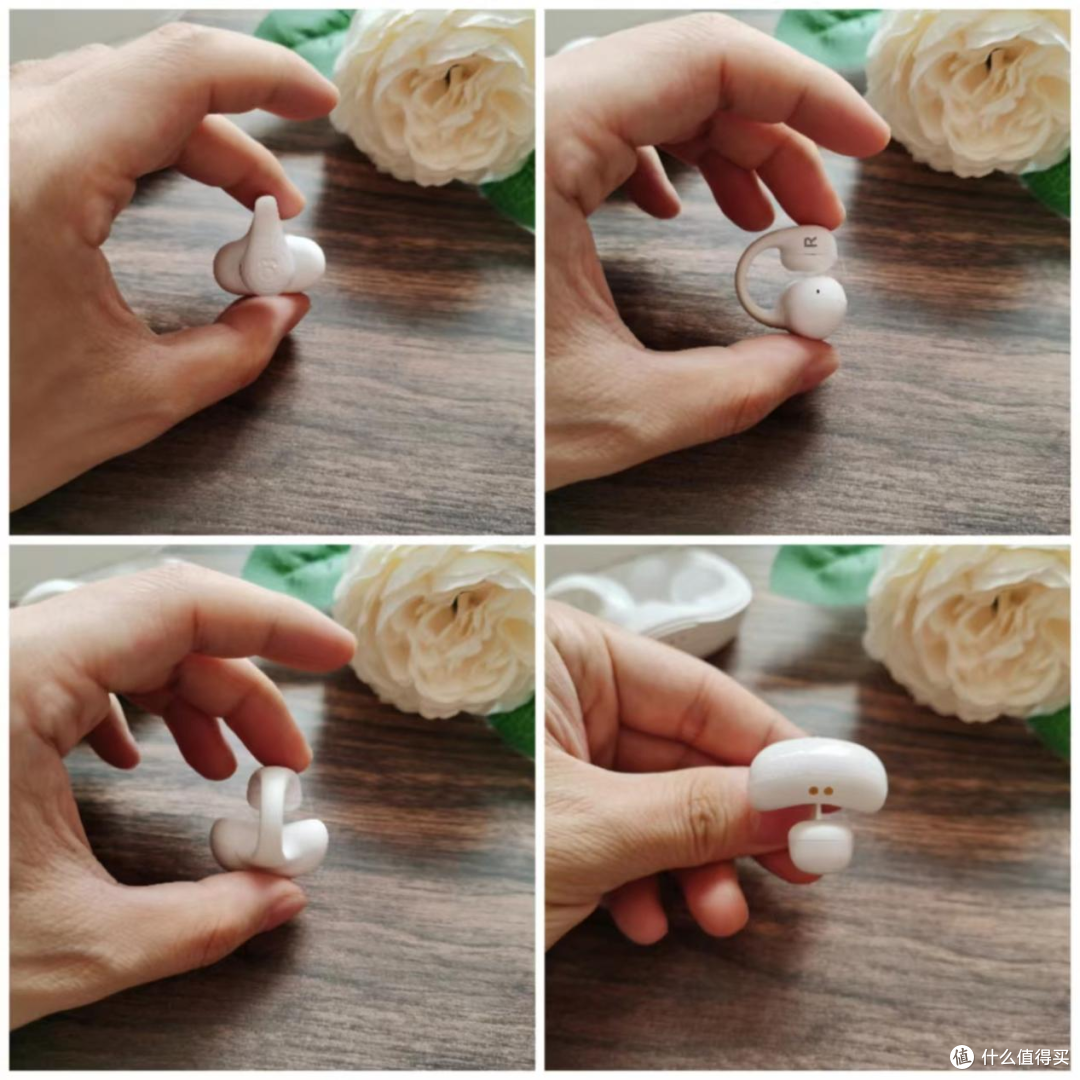 耳机的正面侧面顶部底部展示。