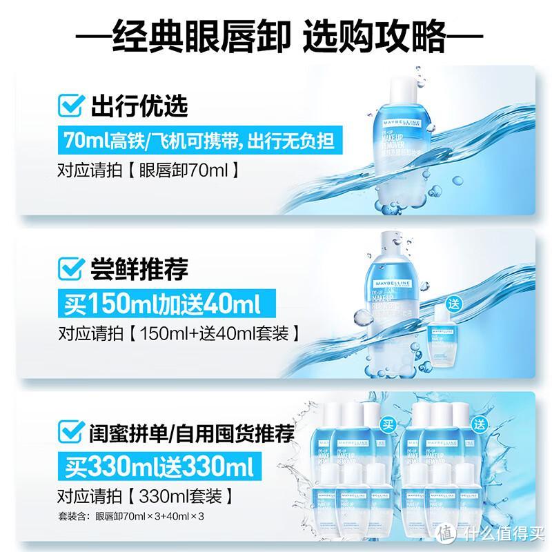 美宝莲眼部及唇部卸妆液套装：外观精致，卸妆效果佳，性价比高！