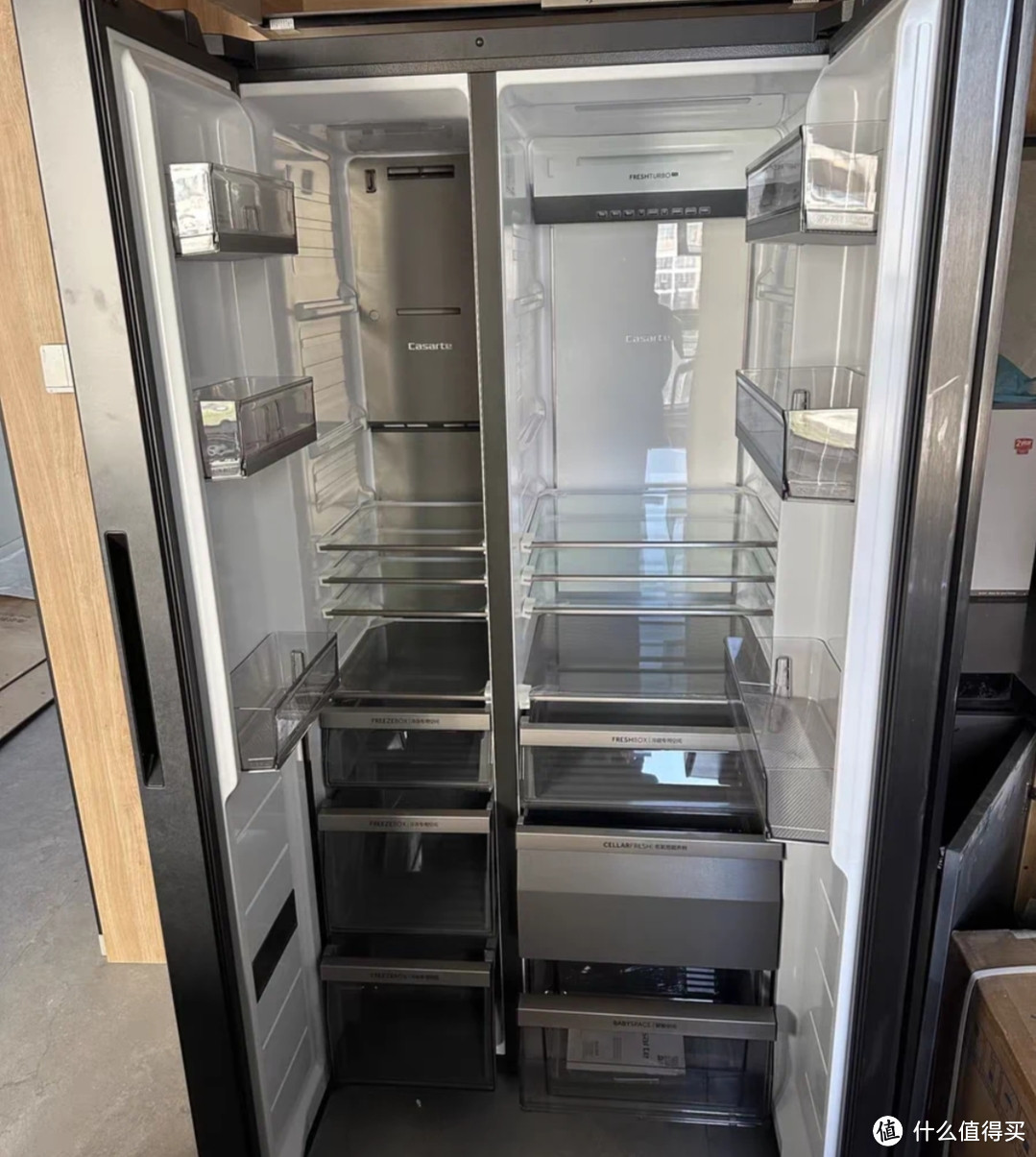 卡萨帝600L大容量对开双开门风冷无霜家用超薄电冰箱
