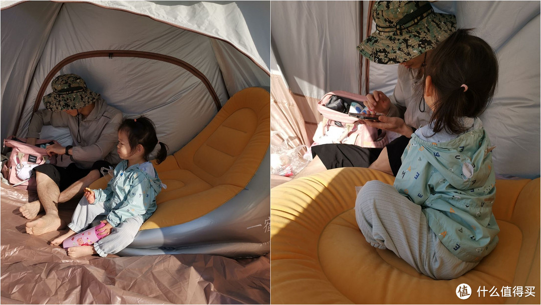 娃的第一次海边露营体验，多亏了这个超方便充气帐篷！