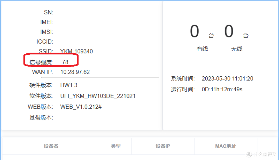 查看上网卡信号强度