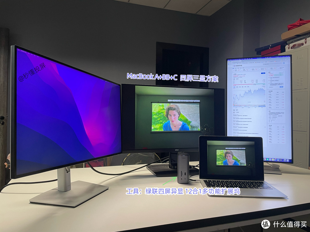  MacBook/笔记本怎么外接2-3个显示器达到多屏异显，绿联12合1扩展坞真行？投屏博主长文亲测！