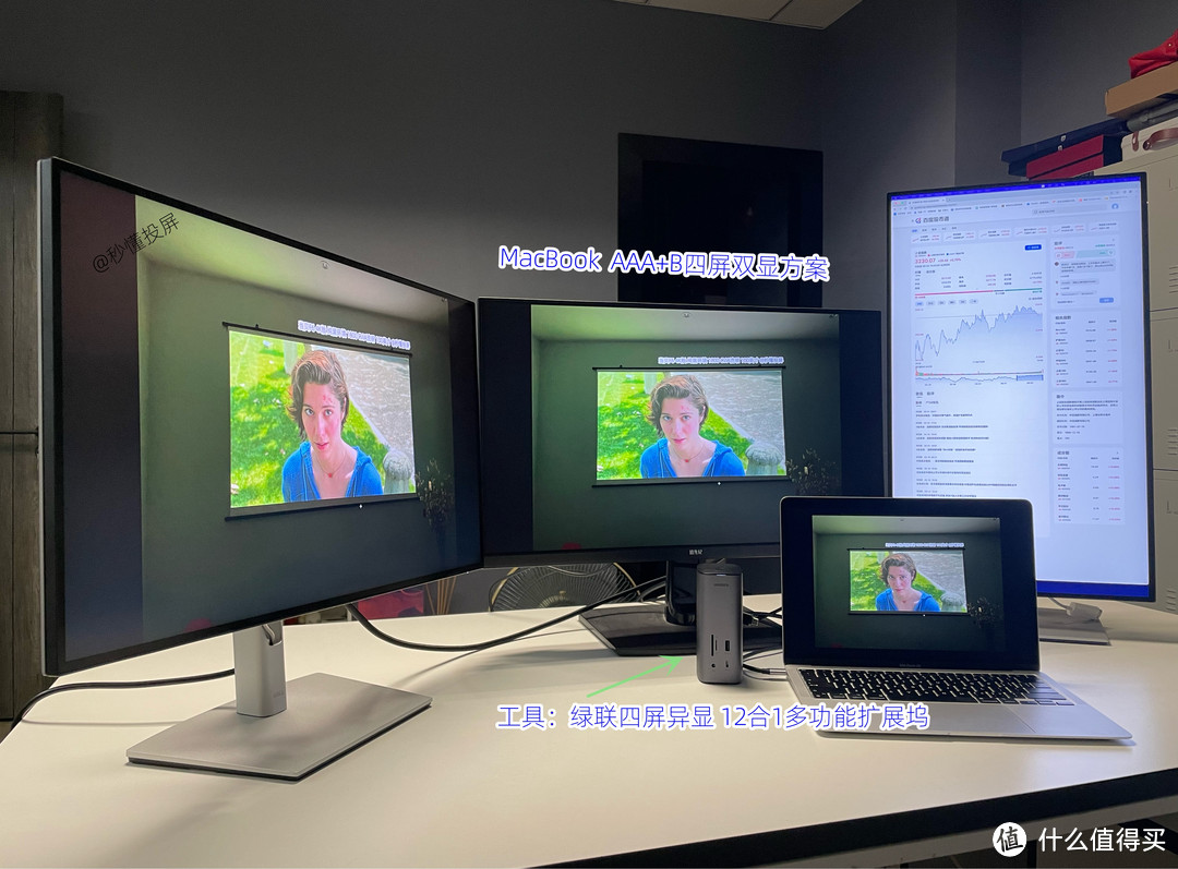  MacBook/笔记本怎么外接2-3个显示器达到多屏异显，绿联12合1扩展坞真行？投屏博主长文亲测！