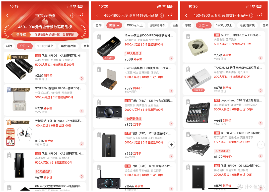 618京东、什么值得买榜单出炉,看看HIFI发烧友都买了些啥